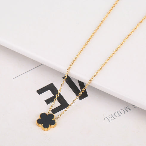 Adjustable Gold-Plated Stainless Steel Plant Flower Bracelet for Women – Trendy Clover Design with Five Leaf Petals, Waterproof & Anti-Allergic Jewelry Gift